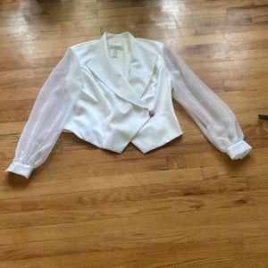 Vintage J.R. Nights By Caliendo White Blazer with Metal Detail